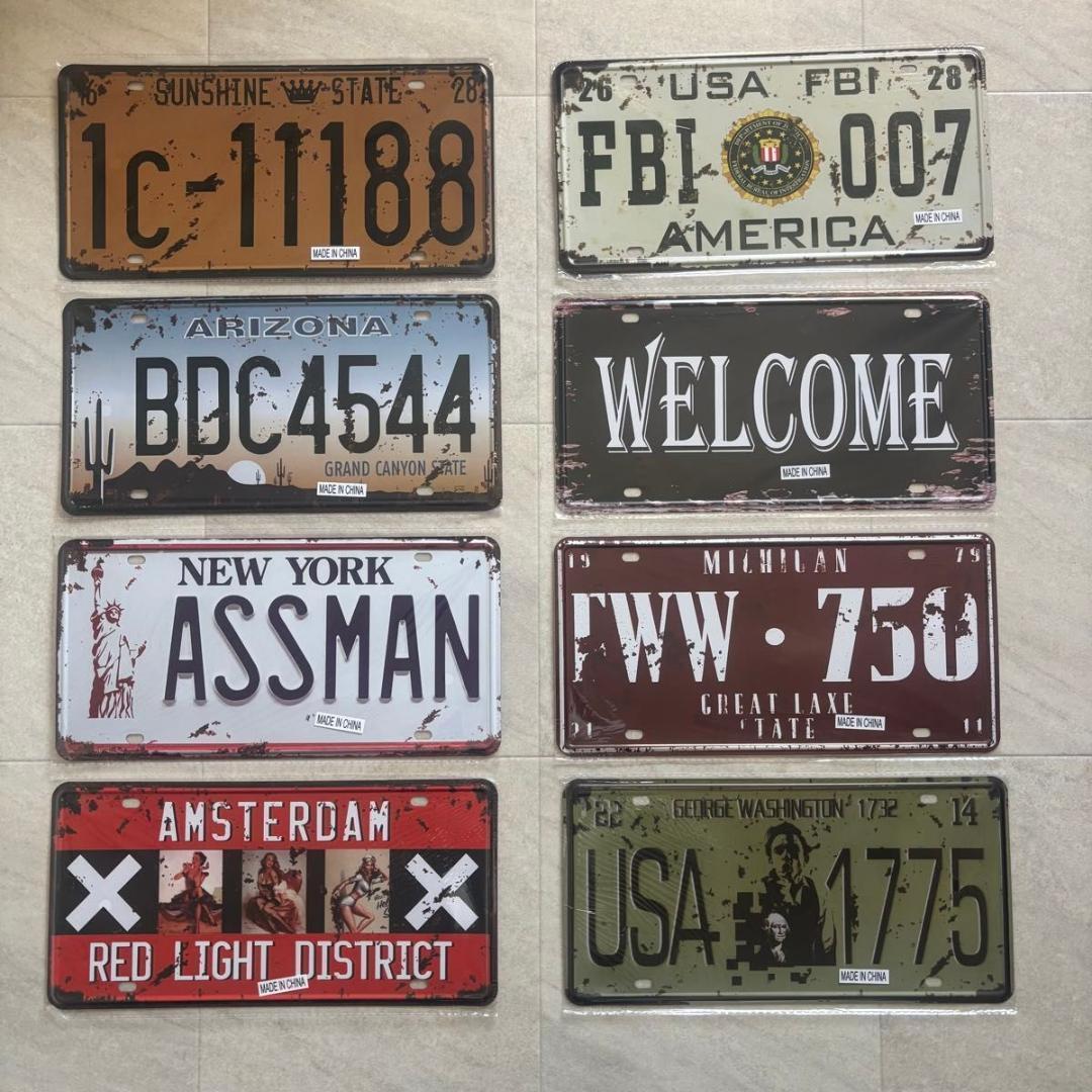 583 ヴィンテージ風ナンバープレート ブリキ看板 ガレージ アメリカン