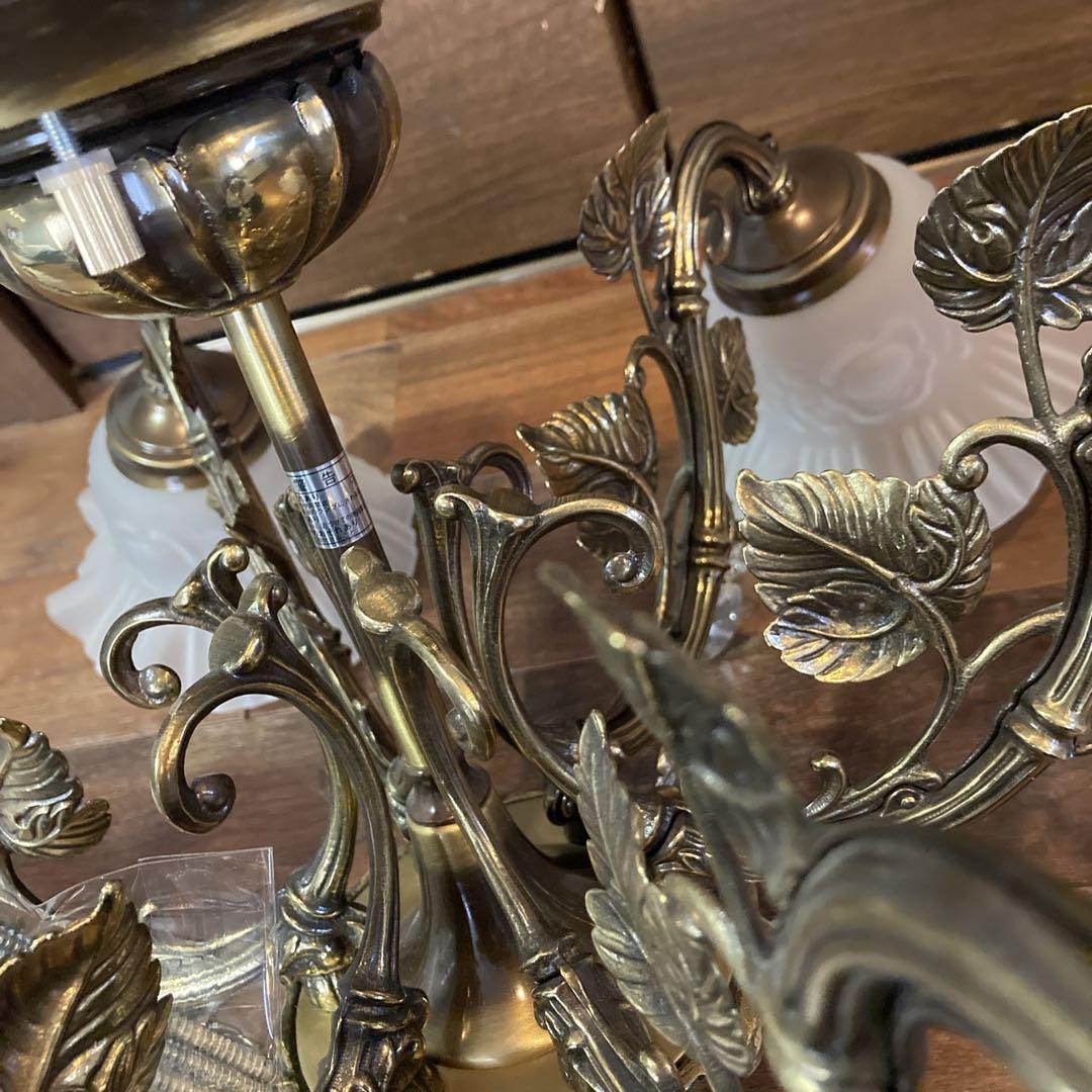 美品✨️ IDC大塚家具 真鍮製 6灯シャンデリア 豪華でクラシックなデザイン