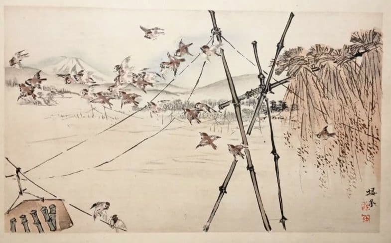 稀、棲鳳十二富士画帖（多色刷り木版画)竹内栖鳳画、明治27年11月出版