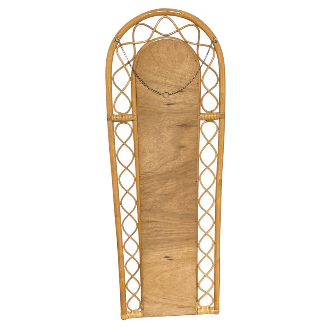 ヴィンテージ・ラタンスタンドミラー・鏡・壁掛けミラー・立て掛けミラー