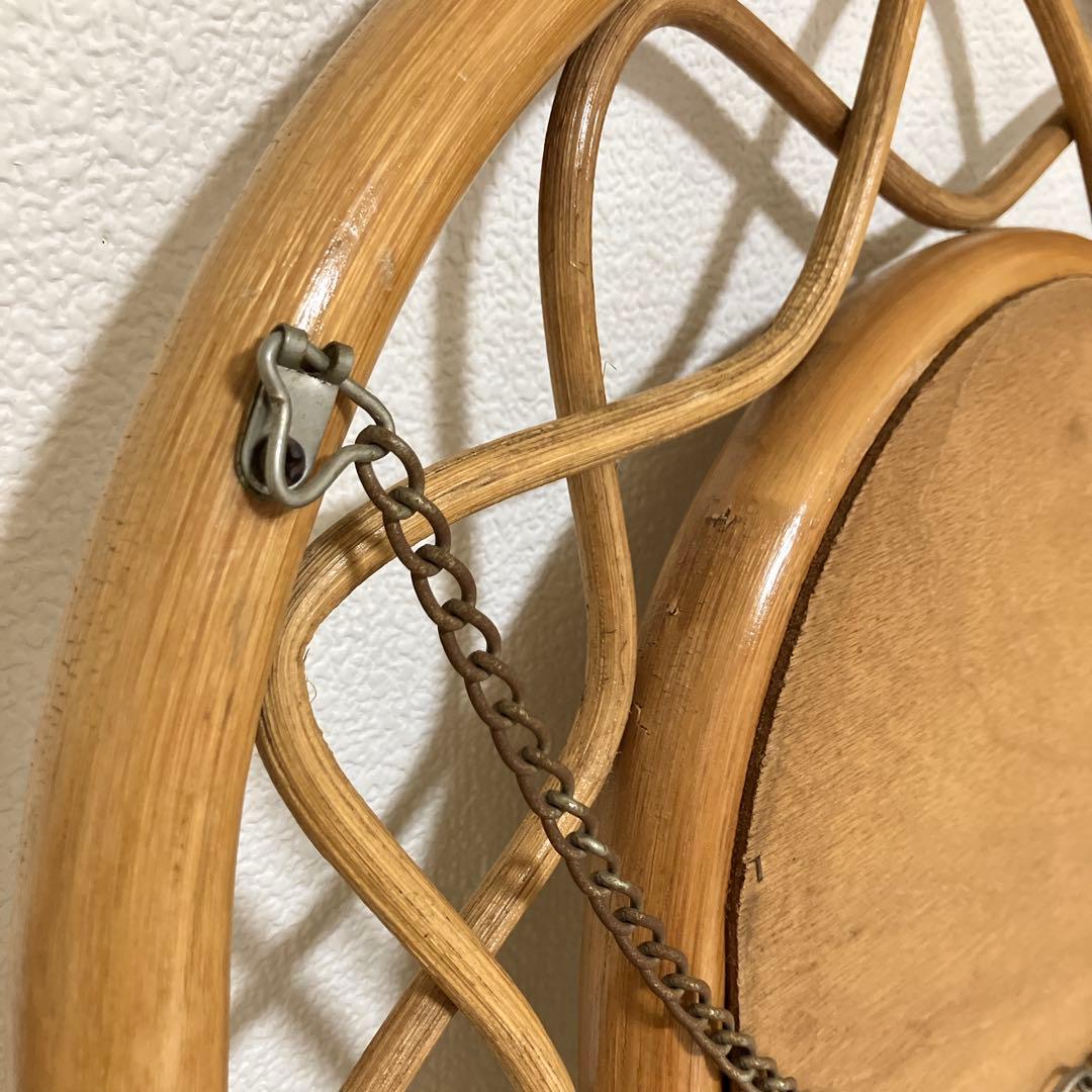 ヴィンテージ・ラタンスタンドミラー・鏡・壁掛けミラー・立て掛けミラー