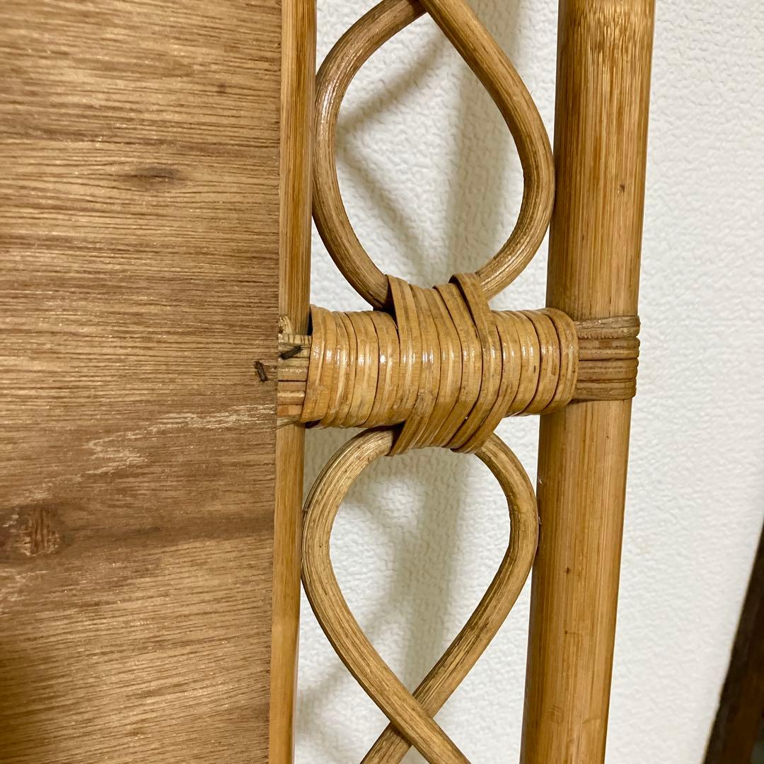 ヴィンテージ・ラタンスタンドミラー・鏡・壁掛けミラー・立て掛けミラー