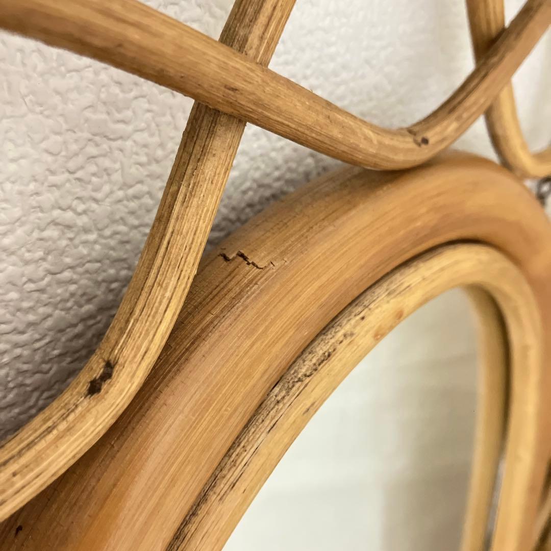 ヴィンテージ・ラタンスタンドミラー・鏡・壁掛けミラー・立て掛けミラー