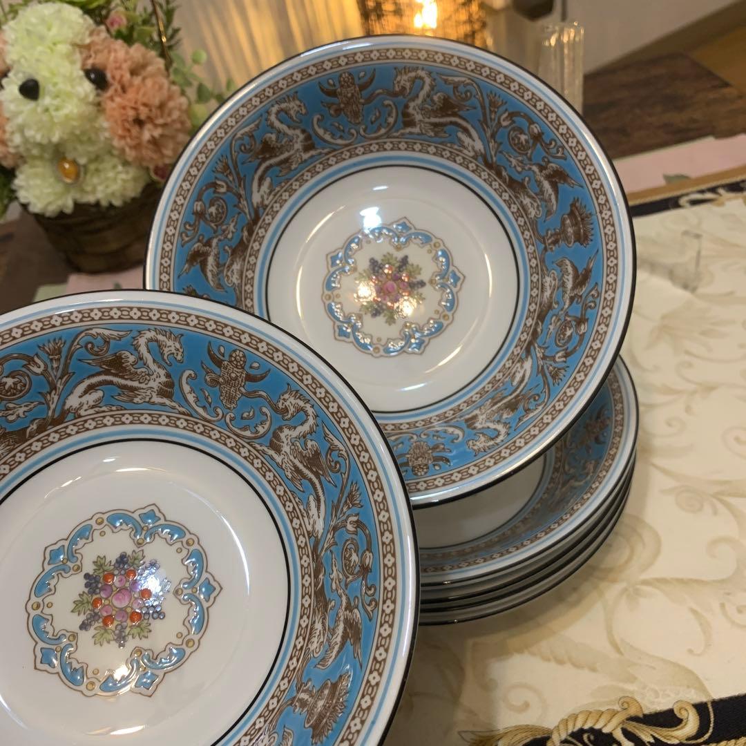 未使用　ウェッジウッド フロレンティーン　ターコイズ　15.5cmサラダボウル