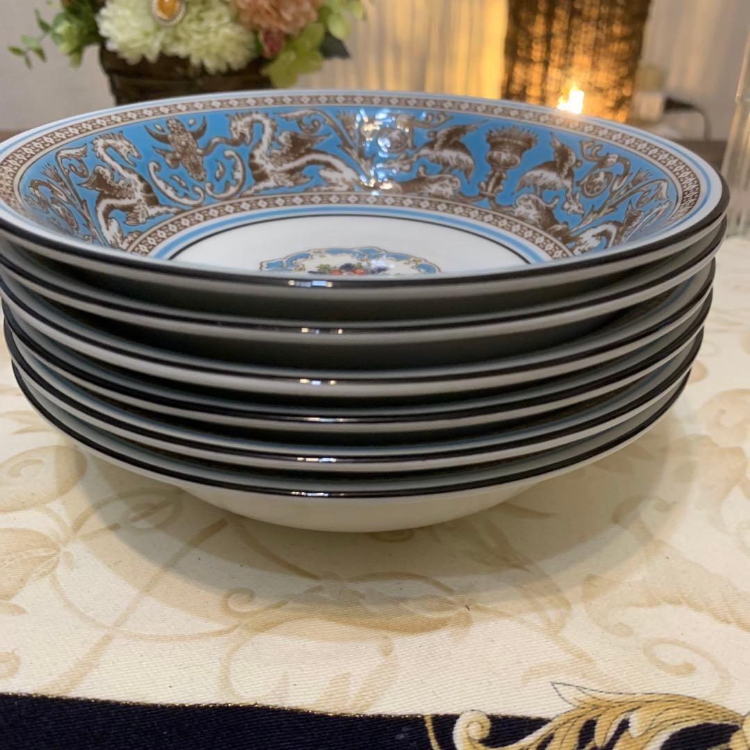 未使用　ウェッジウッド フロレンティーン　ターコイズ　15.5cmサラダボウル