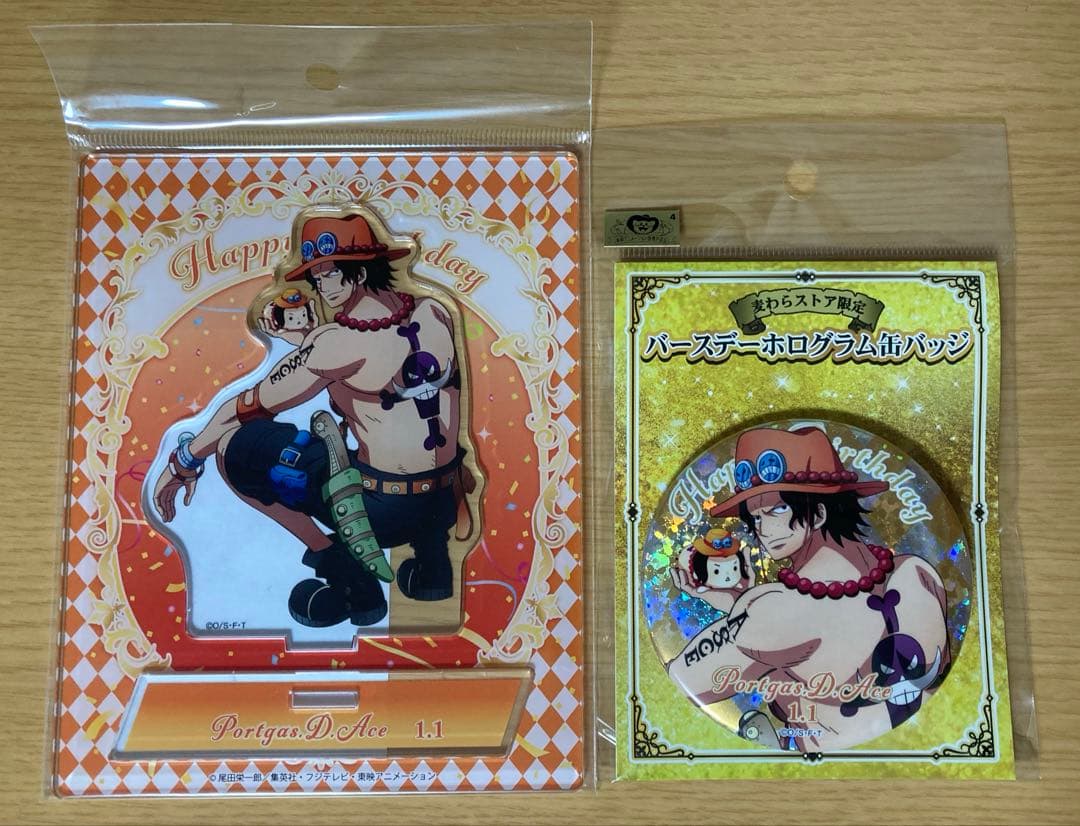 ONEPIECE ポートガス・D・エース バースデーアクリルスタンド＆缶