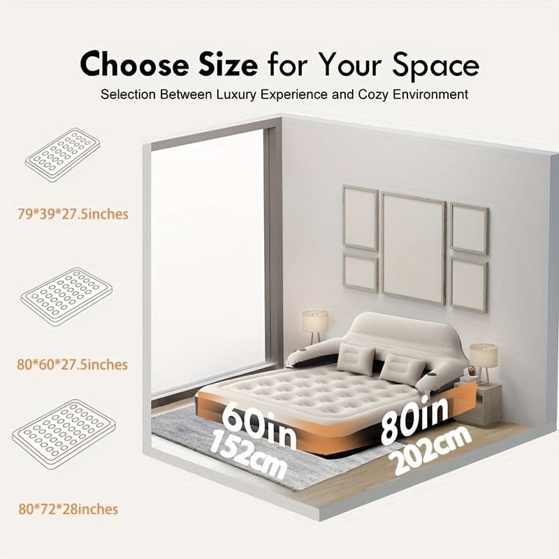 ヘッドボード付きエアマット ソファベッド兼用 コンパクト収納