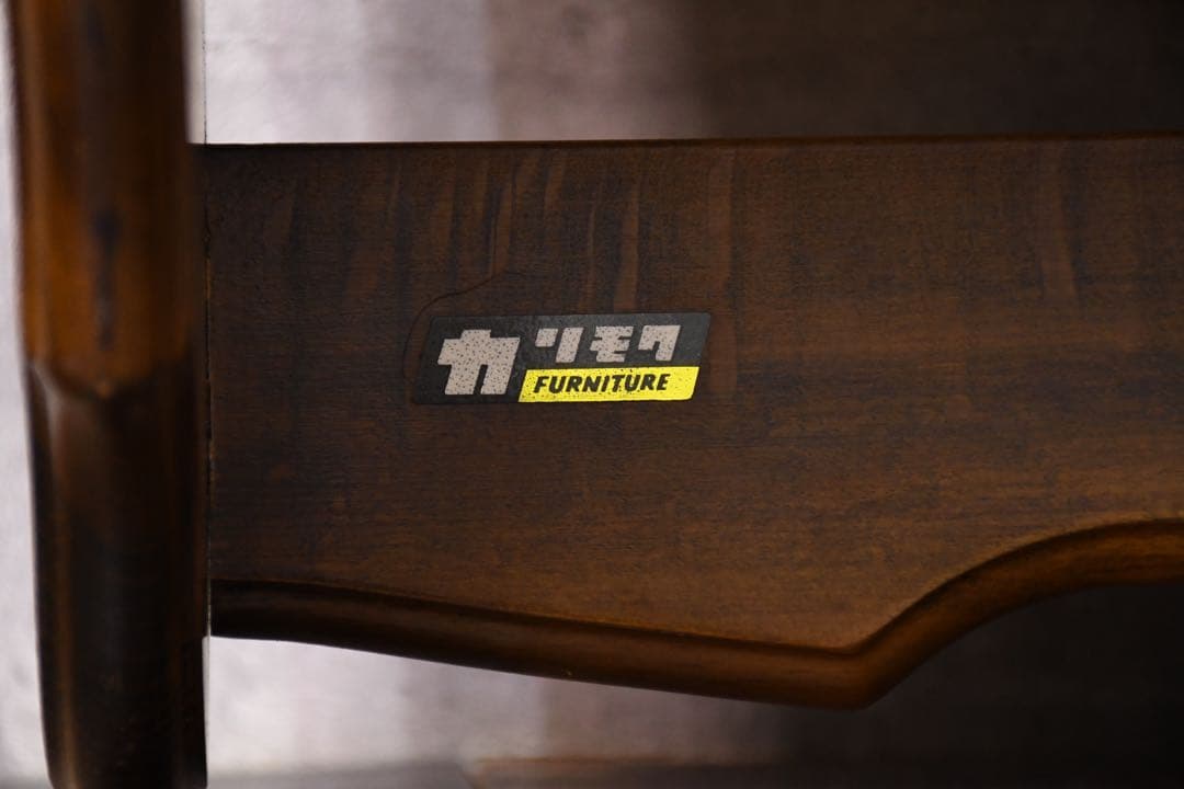 CIC67 オールドカリモク コロニアル 棚付き ウォールミラー カタカナ表記