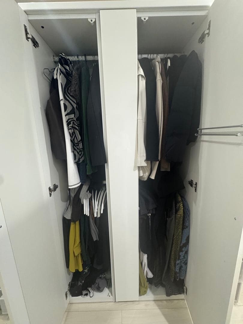 ニトリ☆ワードローブ洋服ダンス/ホワイト白/鏡付き - メルカリ