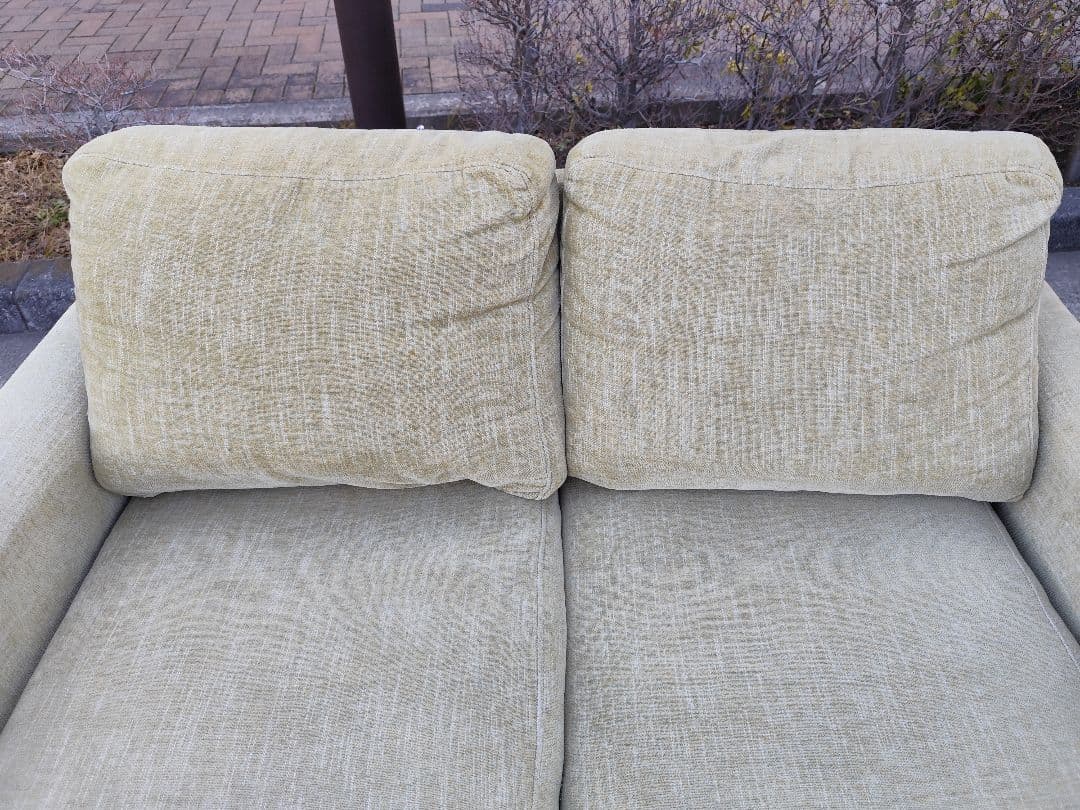 【関東限定】関家具 2人掛けソファ 北欧風 ライトグリーン 136cm