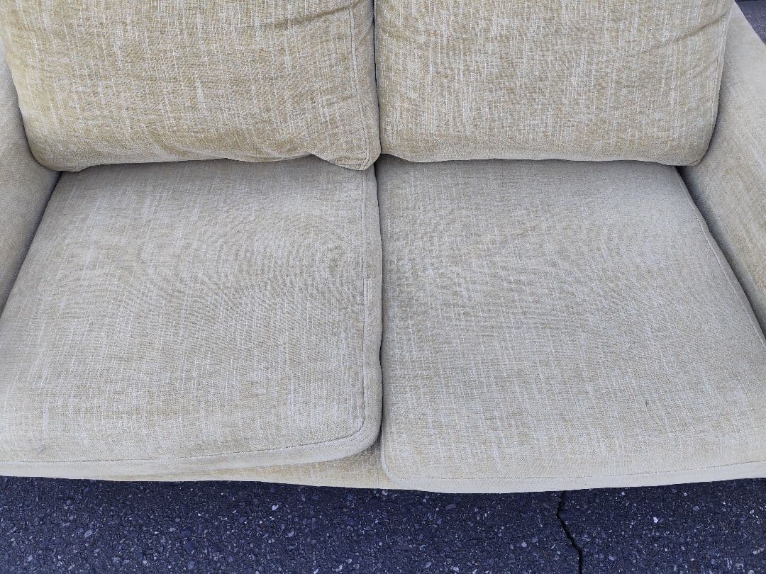 【関東限定】関家具 2人掛けソファ 北欧風 ライトグリーン 136cm