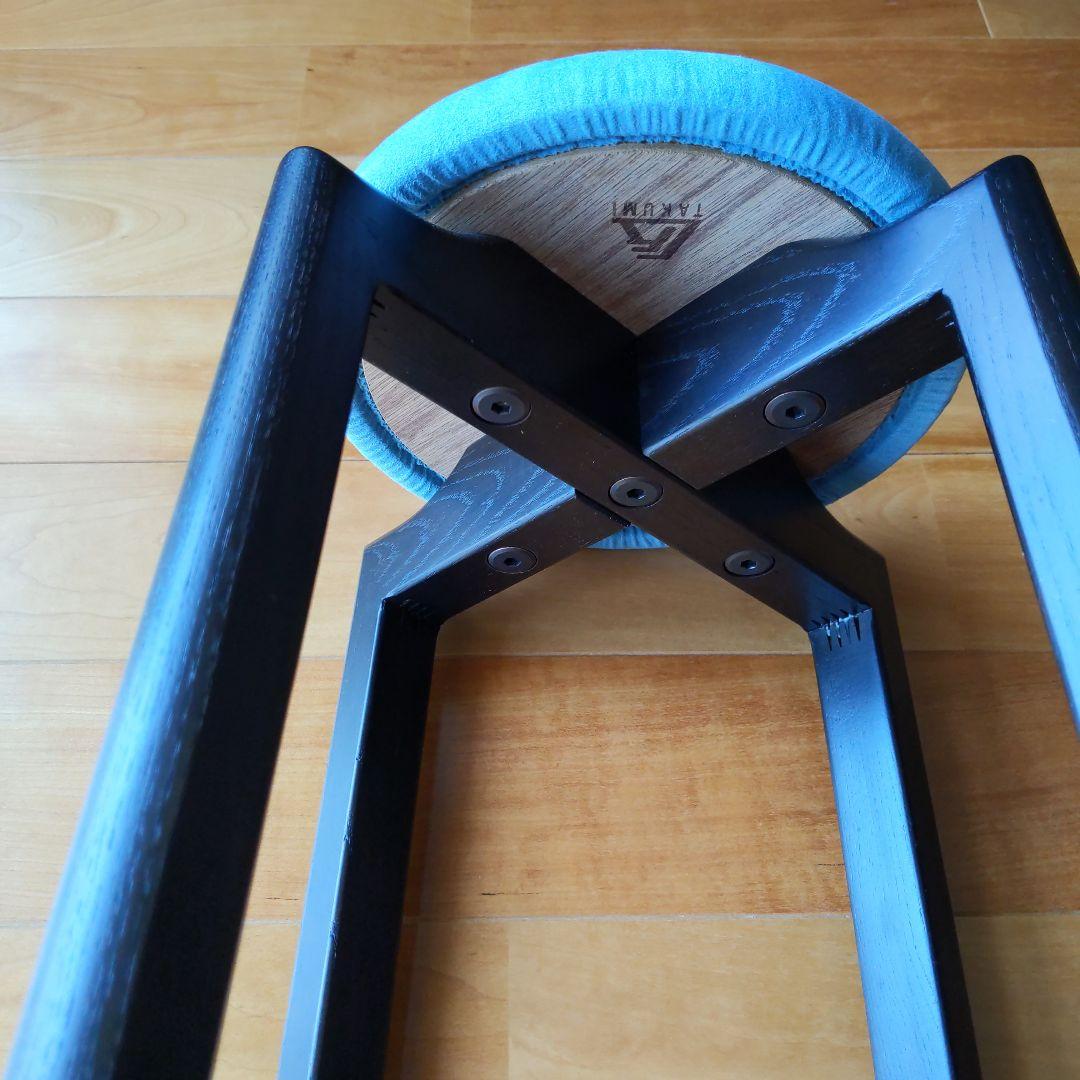 匠工芸マシュルームスツール青い布製クッション