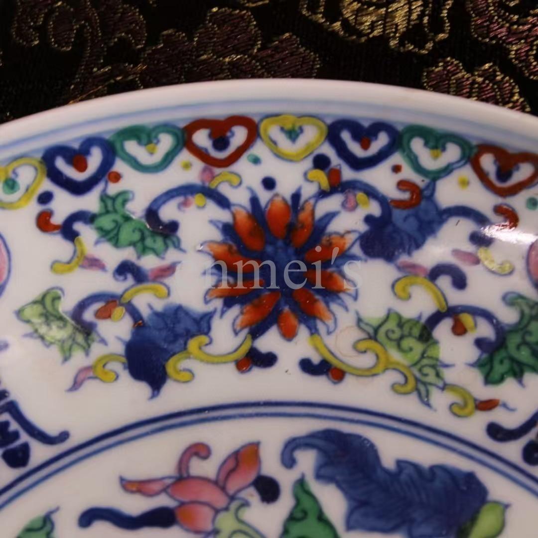 珍藏収清代宮廷 乾清宮蔵 極上品 斗彩磁碗 多色花柄 陶磁器 ボウル 老