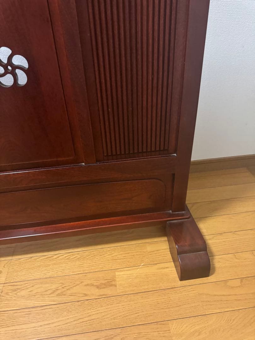 karimoku 衝立て 間仕切り 梅の透かし柄 レトロ