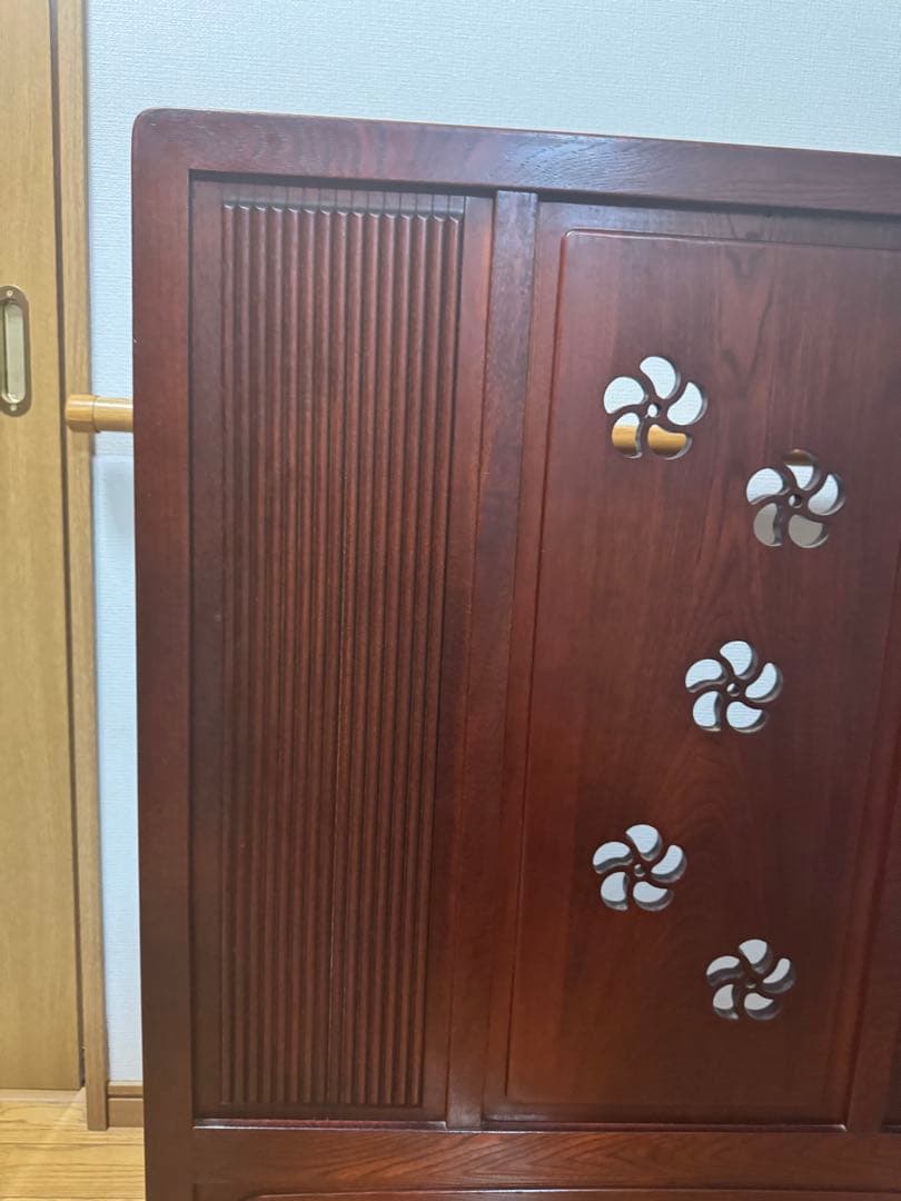 karimoku 衝立て 間仕切り 梅の透かし柄 レトロ