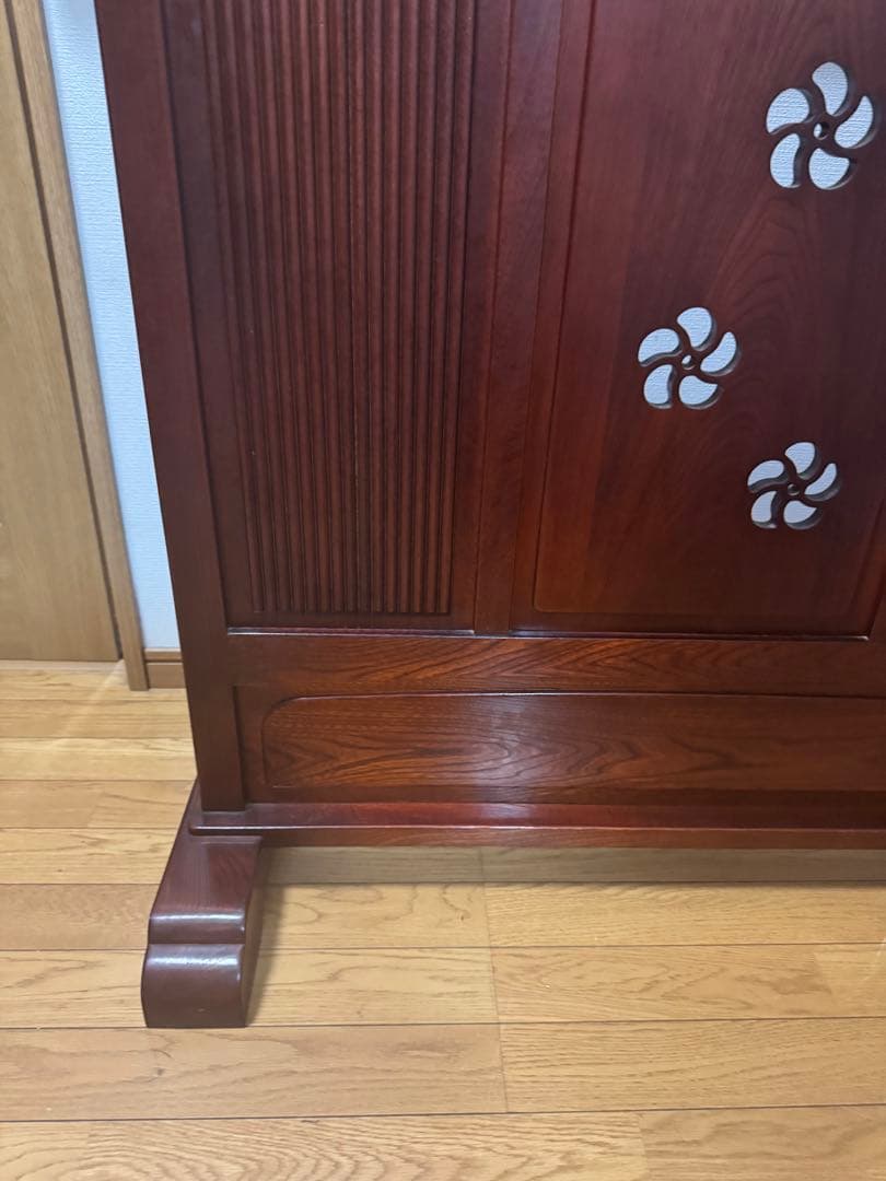 karimoku 衝立て 間仕切り 梅の透かし柄 レトロ