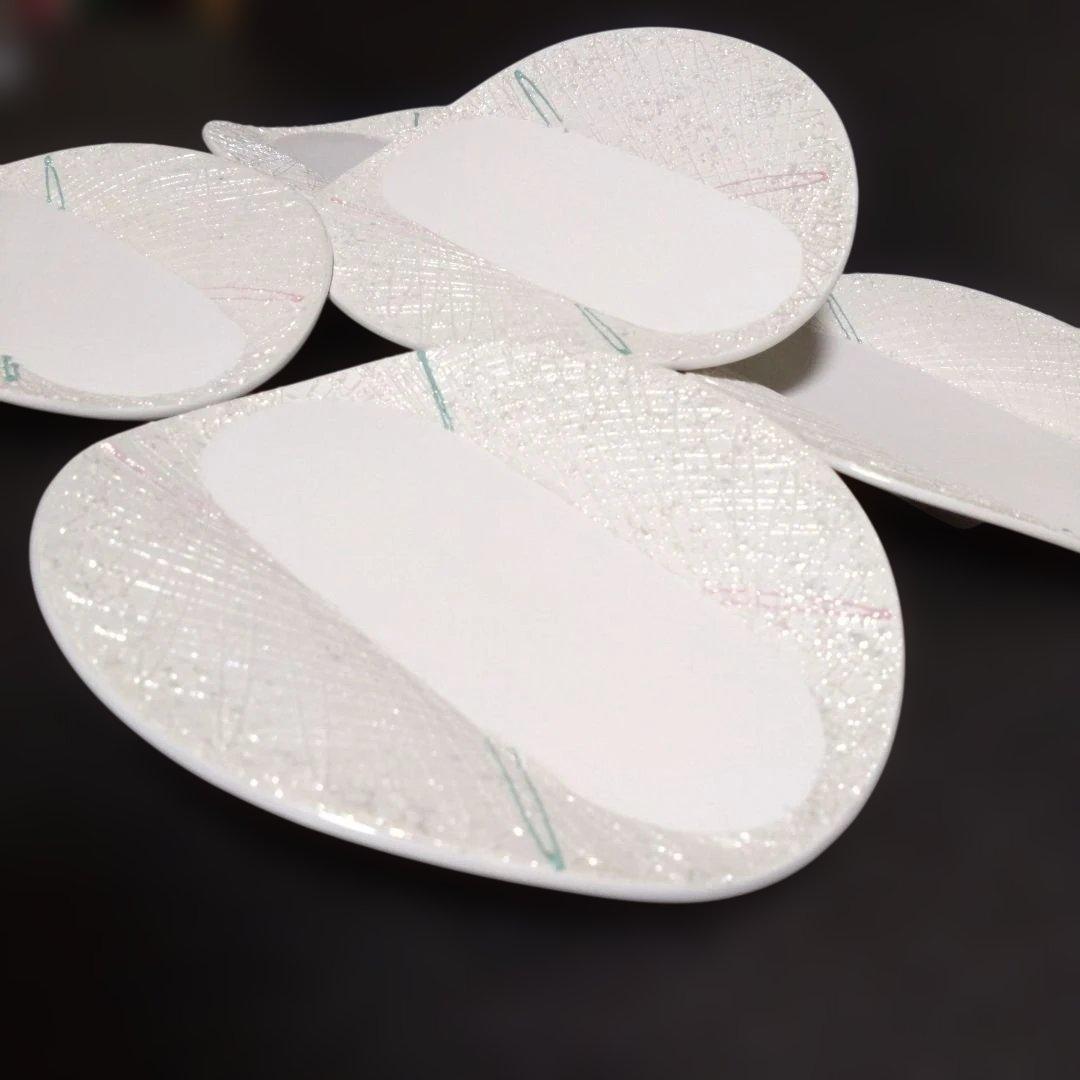 未使用 有田焼 古千窯 湾曲プレート5枚　お祝い