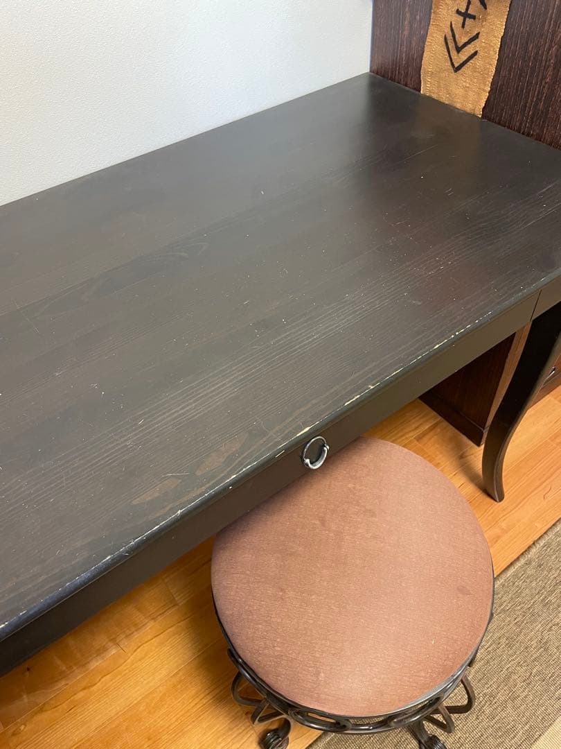 IKEAレア廃盤品LEKSVIKデスク　アンティーク風　木製　机　黒