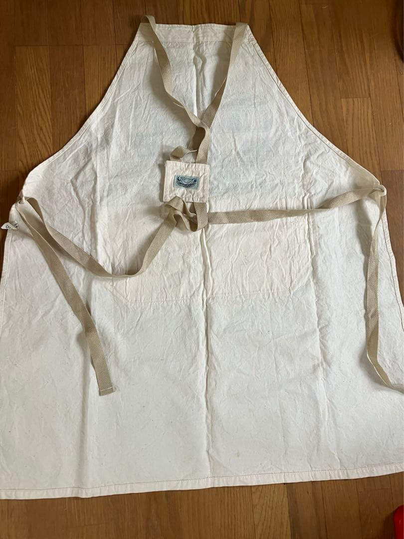 マニー　many　エプロン　カントリー柄　綿　レア　レトロ