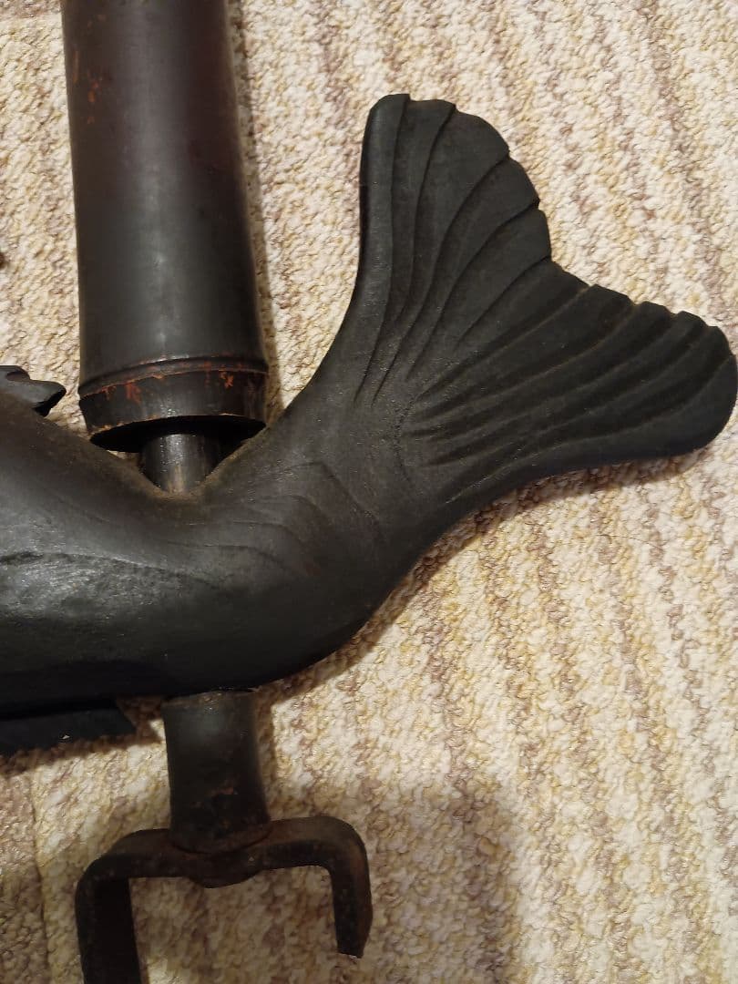 魚 鯛 縁起物 アンティーク古民家骨董囲炉裏吊 自在鉤 竹製 自在鍵 古道具