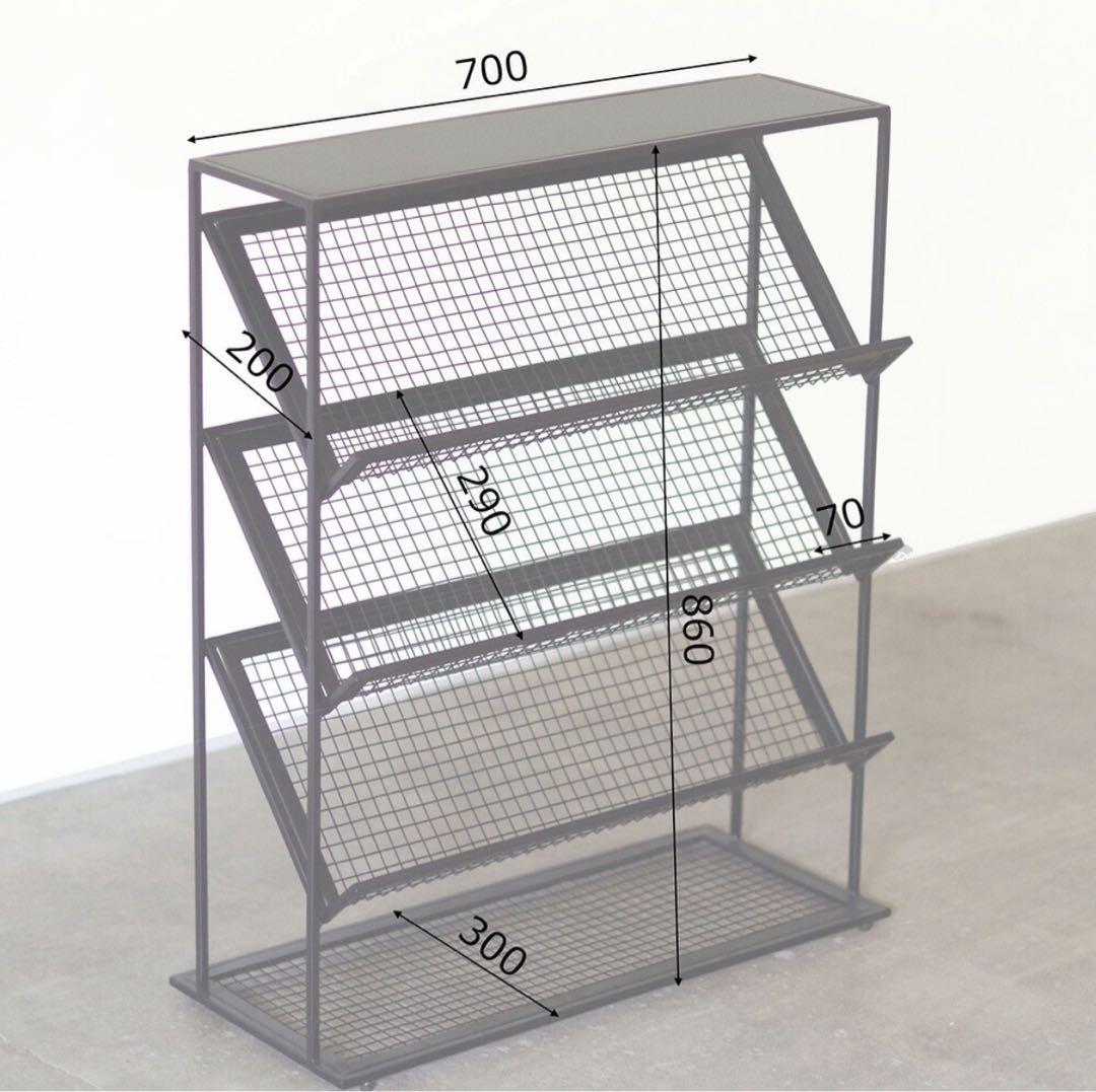 最終値下げ❗️マガジンラック　アイアン　シューズラック　インダストリアル