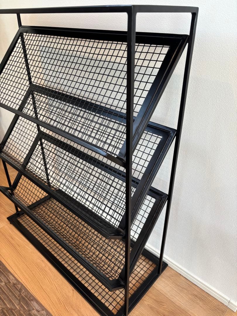 最終値下げ❗️マガジンラック　アイアン　シューズラック　インダストリアル