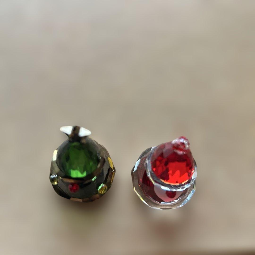 スワロフスキー　赤サンタ　緑ツリー