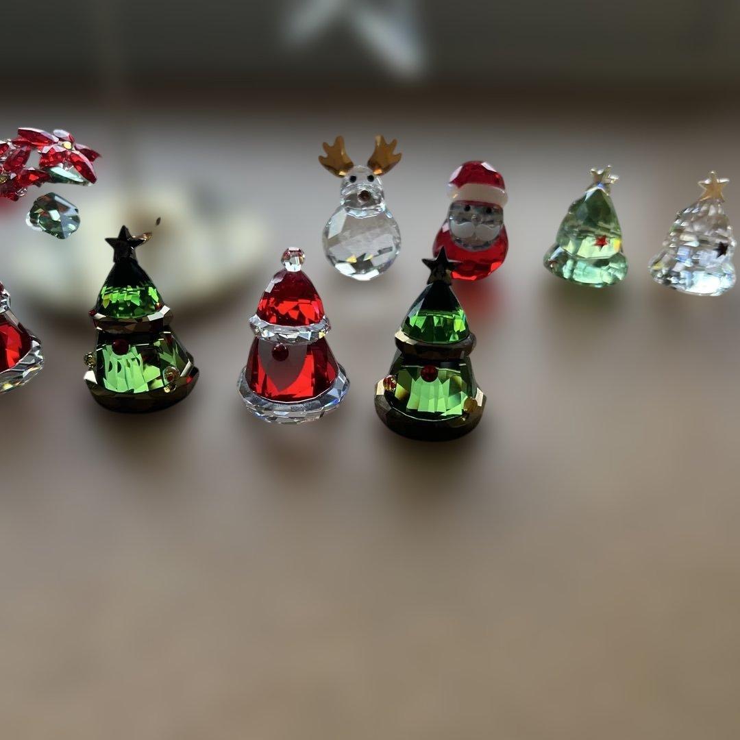 スワロフスキー　赤サンタ　緑ツリー