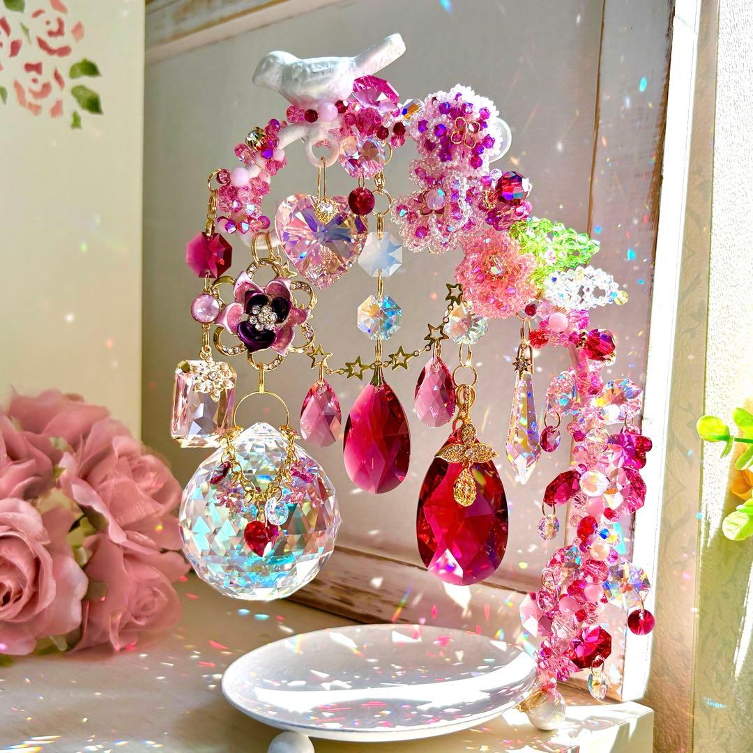 みるくみるくSWAROVSKI 50㎜ブルーABボール ✩サンキャッチャー