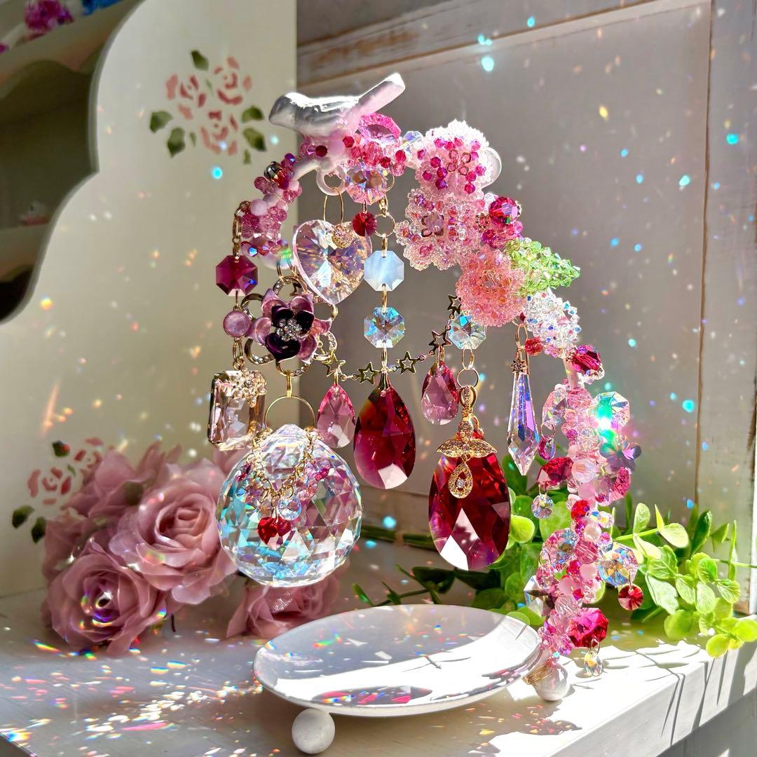 みるくみるくSWAROVSKI 50㎜ブルーABボール ✩サンキャッチャー