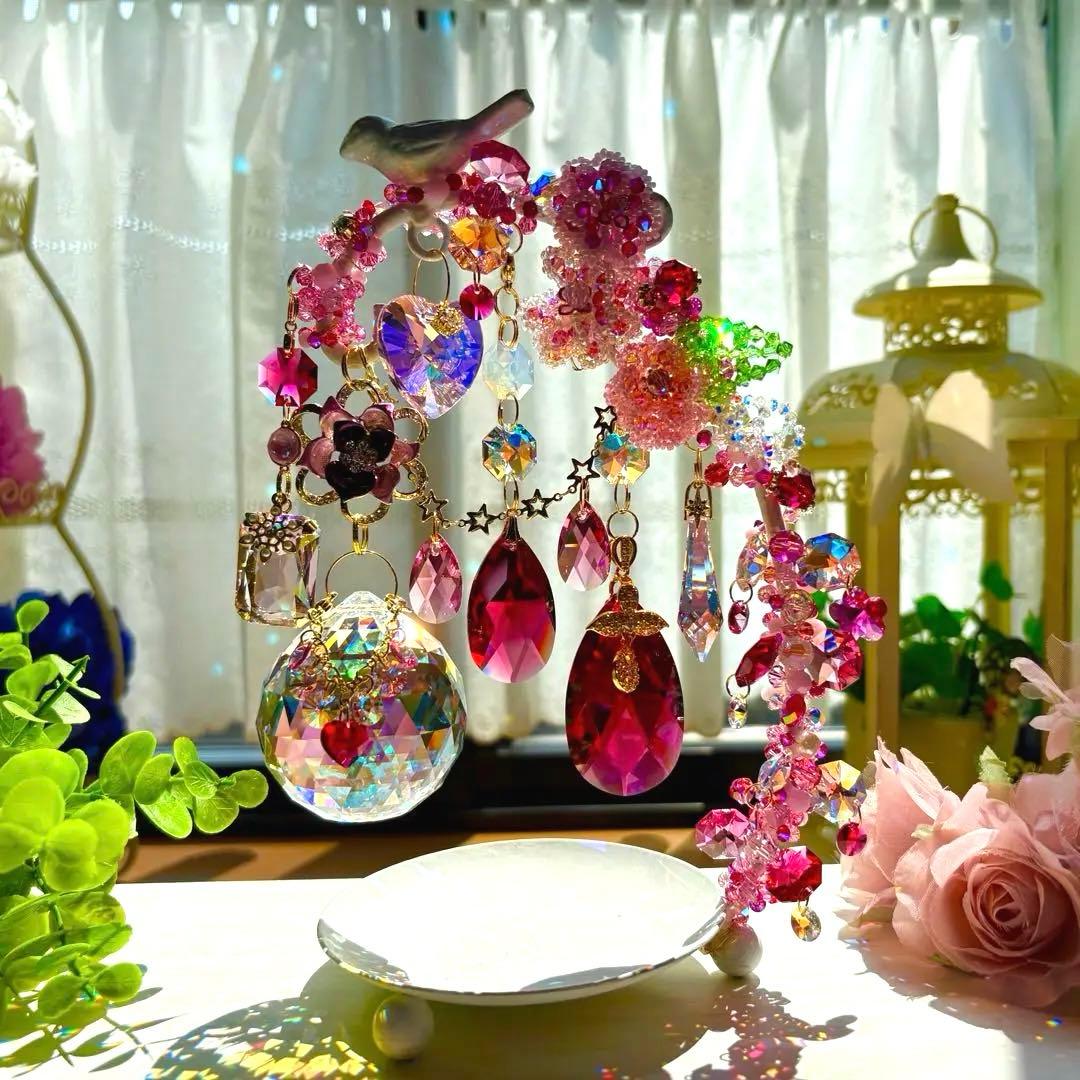 みるくみるくSWAROVSKI 50㎜ブルーABボール ✩サンキャッチャー