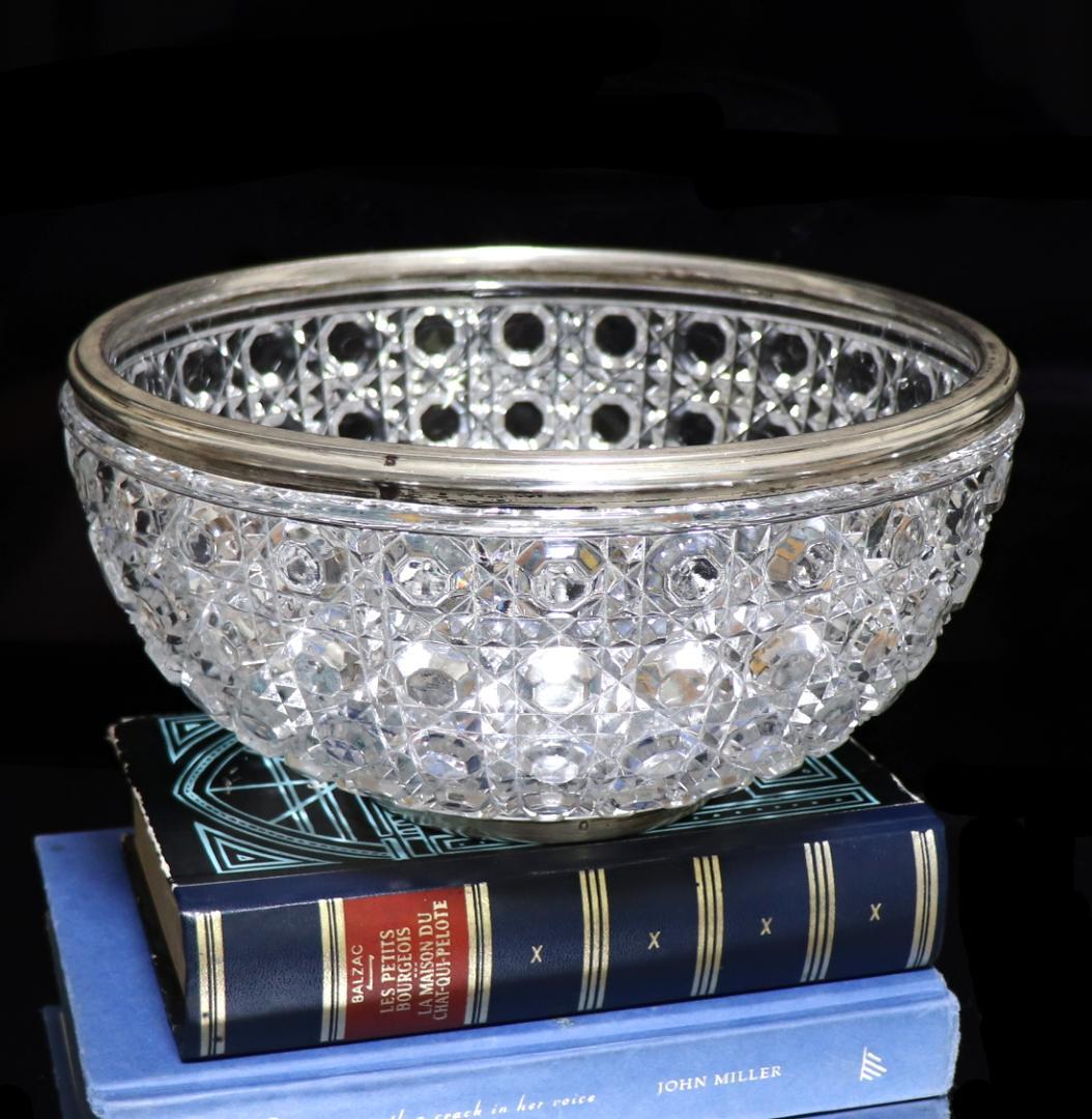 オールド・バカラ 1890年 最大級 25.8cm 2.5kg 銀巻特大鉢