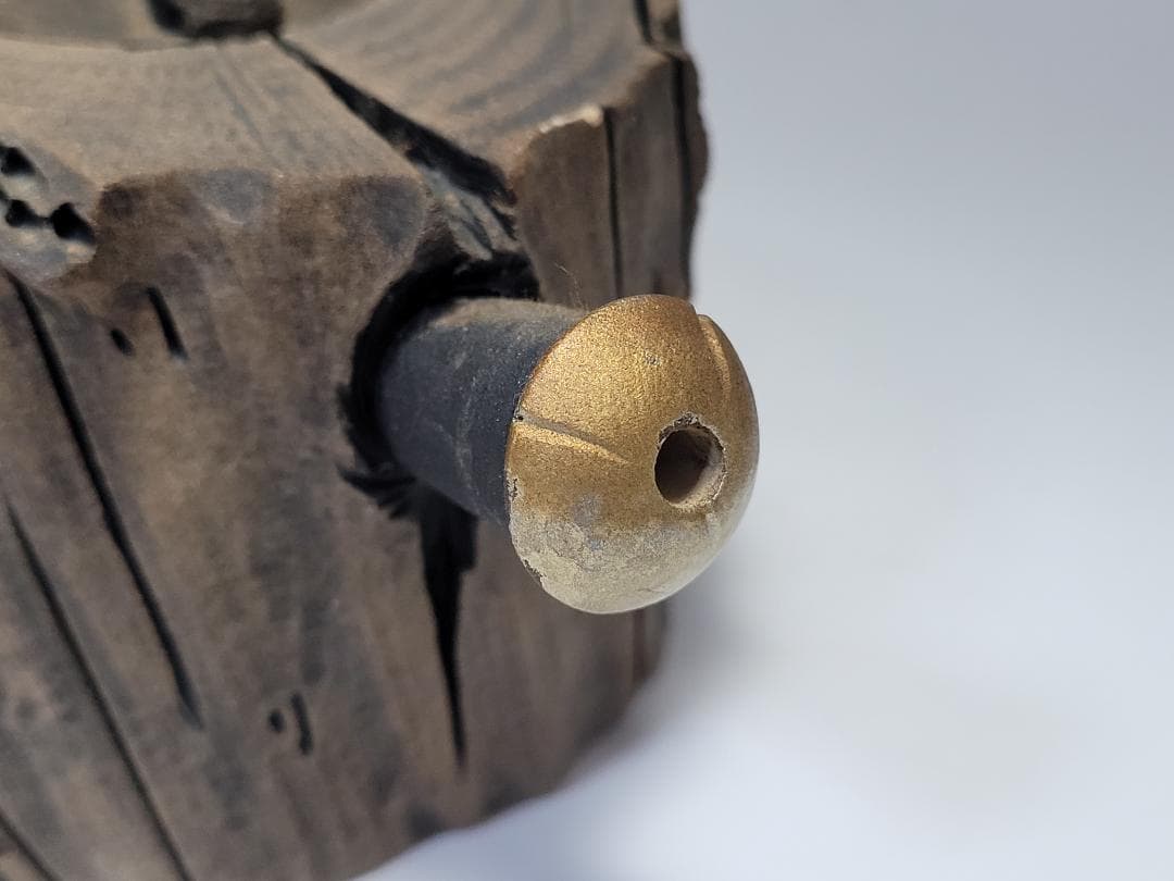 天然石造 斧と木型 急須 時代唐物 幅約15cm