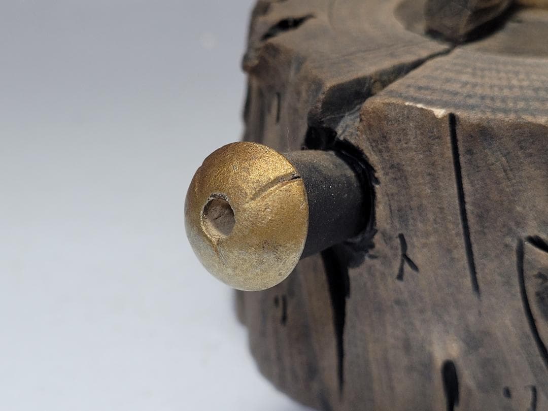 天然石造 斧と木型 急須 時代唐物 幅約15cm