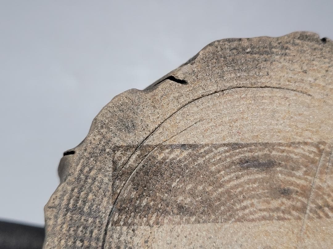 天然石造 斧と木型 急須 時代唐物 幅約15cm