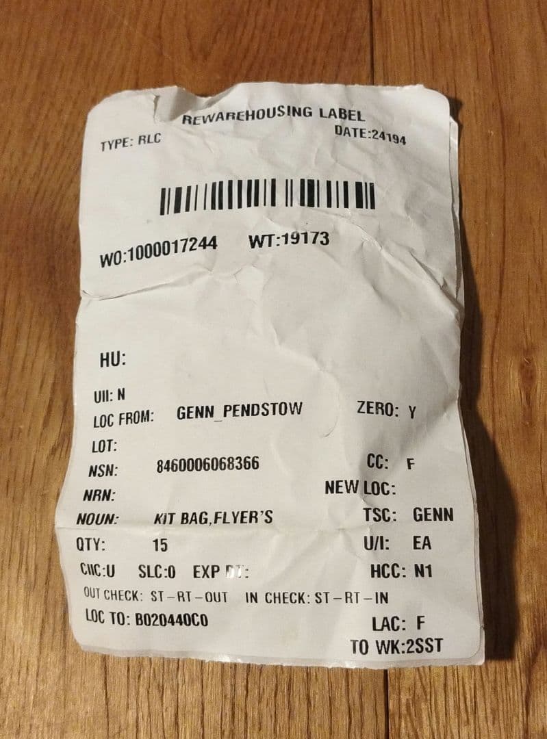 ミリタリー 米軍 USAF アビエーター フライヤーズ キットバッグ ① 訳あり