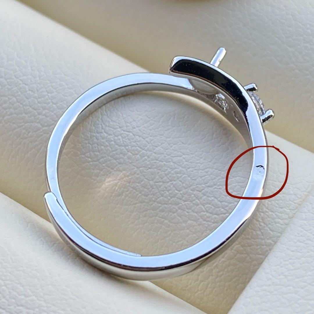 訳あり)真珠専用 リング空枠 1粒パール用リング台 2点セット - メルカリ