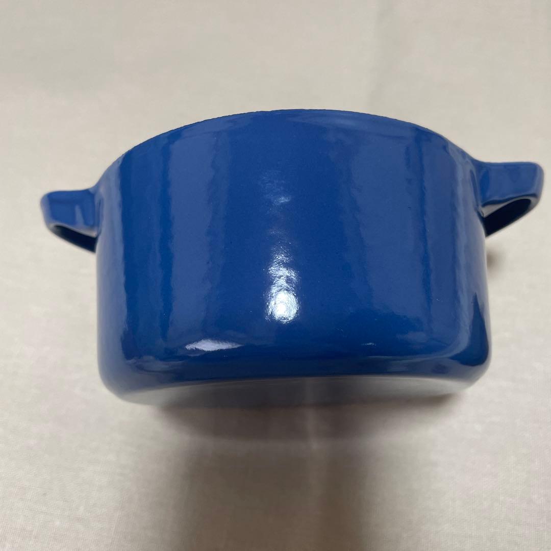 《未使用》青 LE CREUSET レア物 ルクルーゼ　ミニ・ココット　鋳鉄