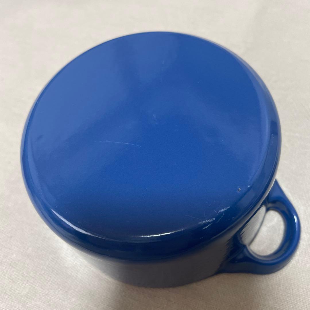 《未使用》青 LE CREUSET レア物 ルクルーゼ　ミニ・ココット　鋳鉄