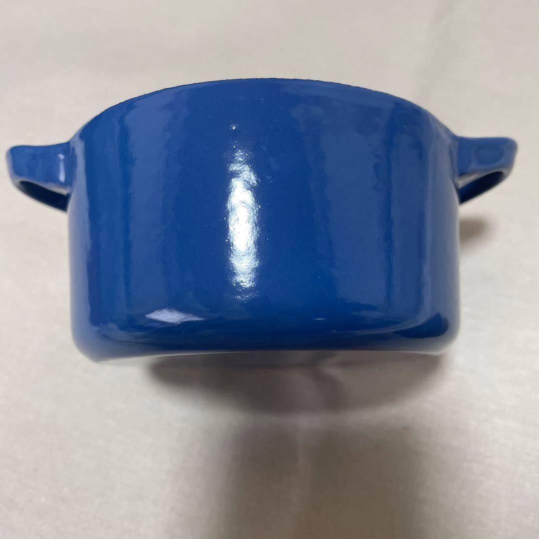 《未使用》青 LE CREUSET レア物 ルクルーゼ　ミニ・ココット　鋳鉄