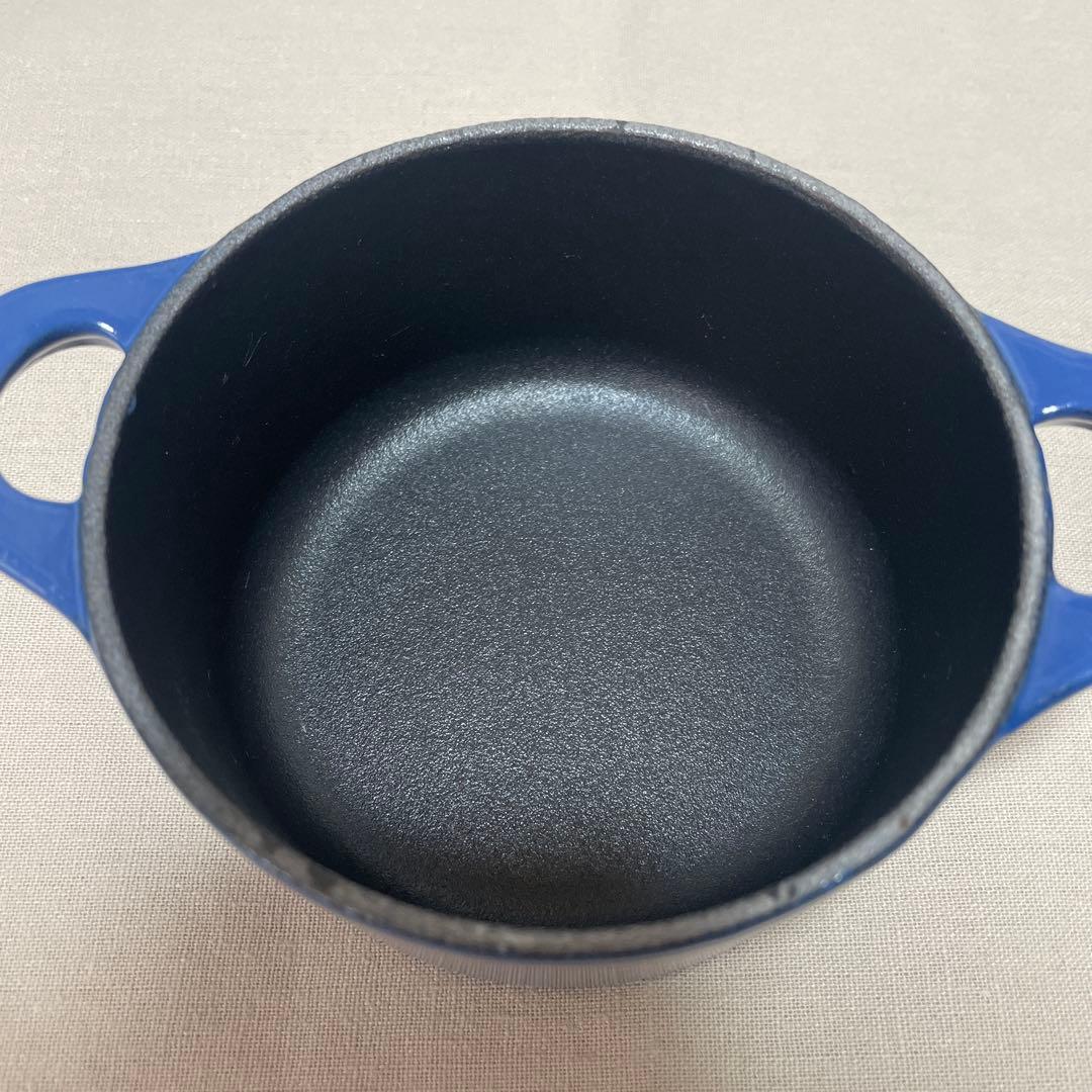 《未使用》青 LE CREUSET レア物 ルクルーゼ　ミニ・ココット　鋳鉄