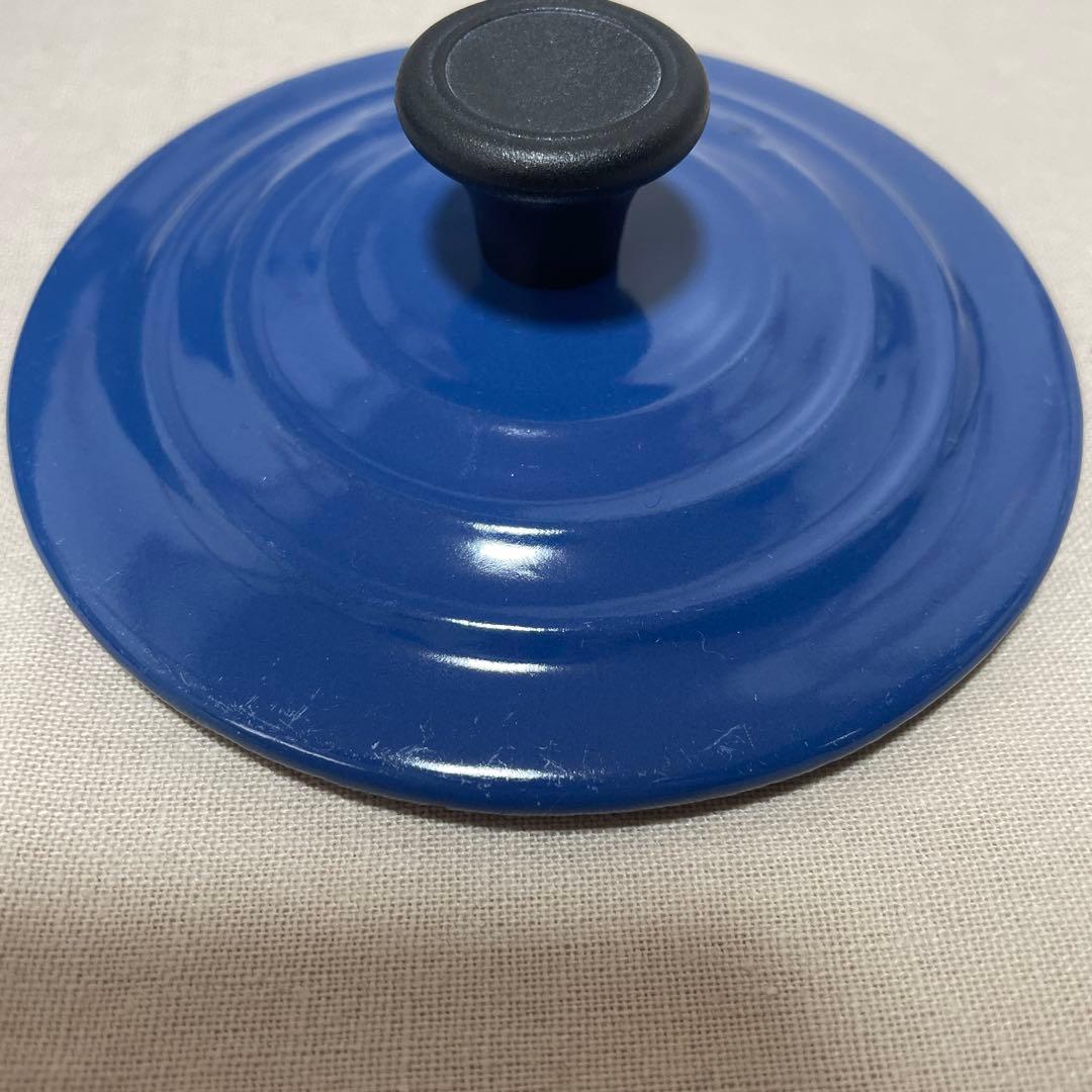 《未使用》青 LE CREUSET レア物 ルクルーゼ　ミニ・ココット　鋳鉄