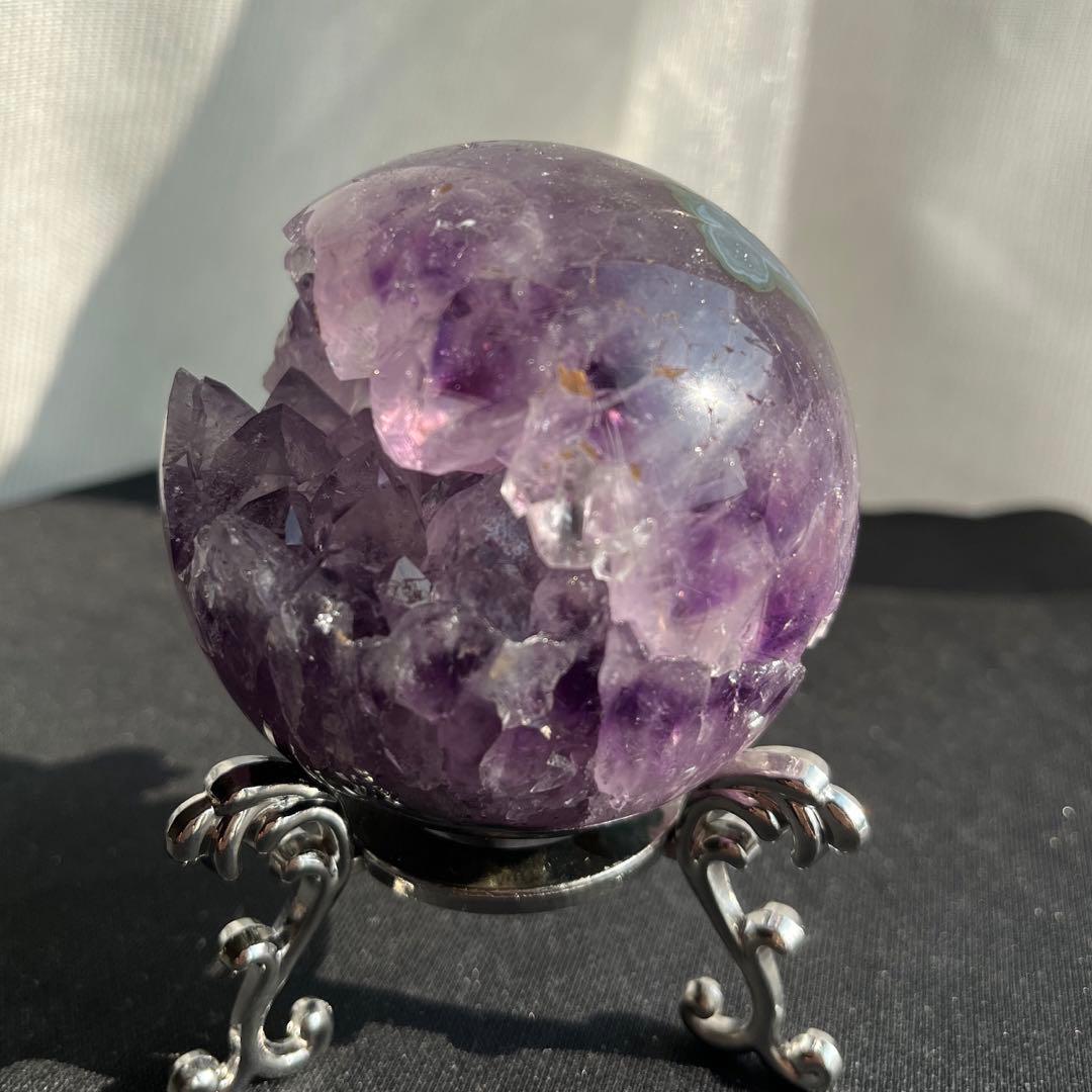 ブラジル産❣️天然石アメジストの笑い口　置物　NO.011407
