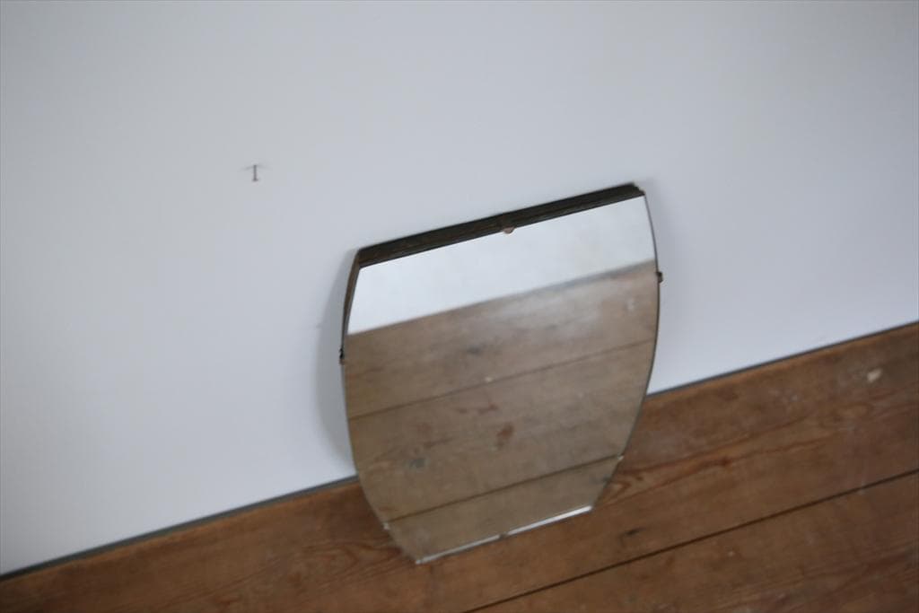 英国アンティーク壁掛けカッティングミラー/姿見ウォールミラー鏡(85-90-3)