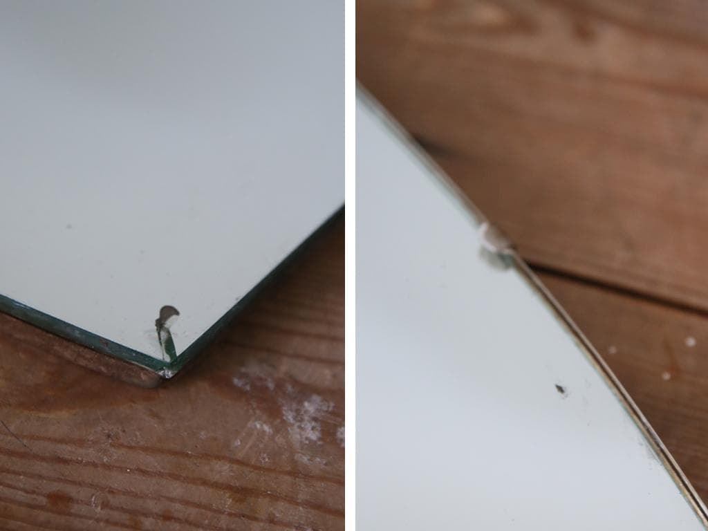 英国アンティーク壁掛けカッティングミラー/姿見ウォールミラー鏡(85-90-3)