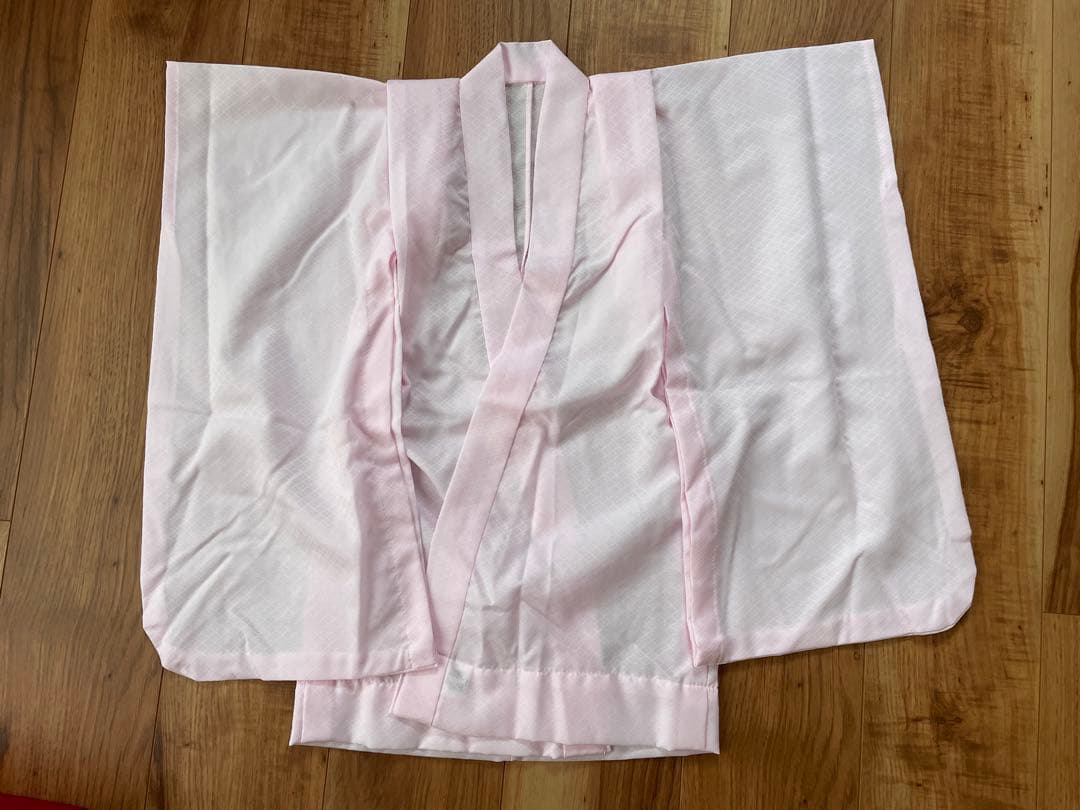 七五三 3歳着物 被布セット 式部浪漫　赤と花柄