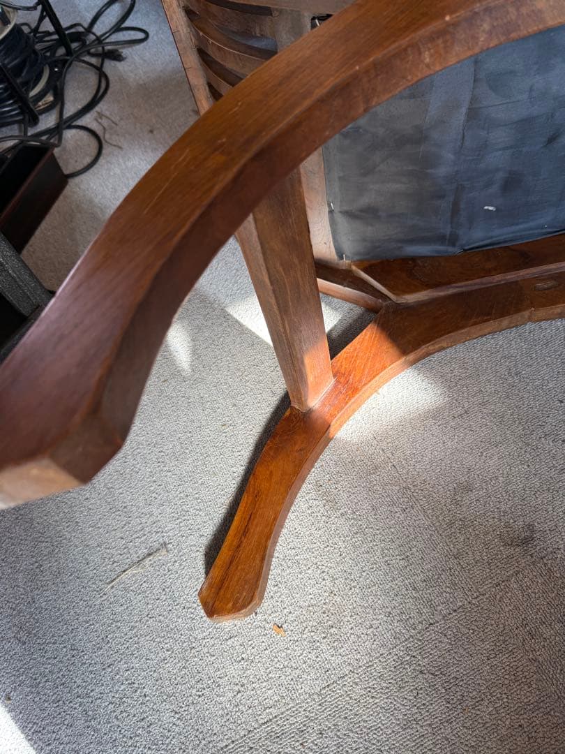 カルティニチェア スツール 本革鋲打ち バリ家具 アンティーク 椅子 当時物