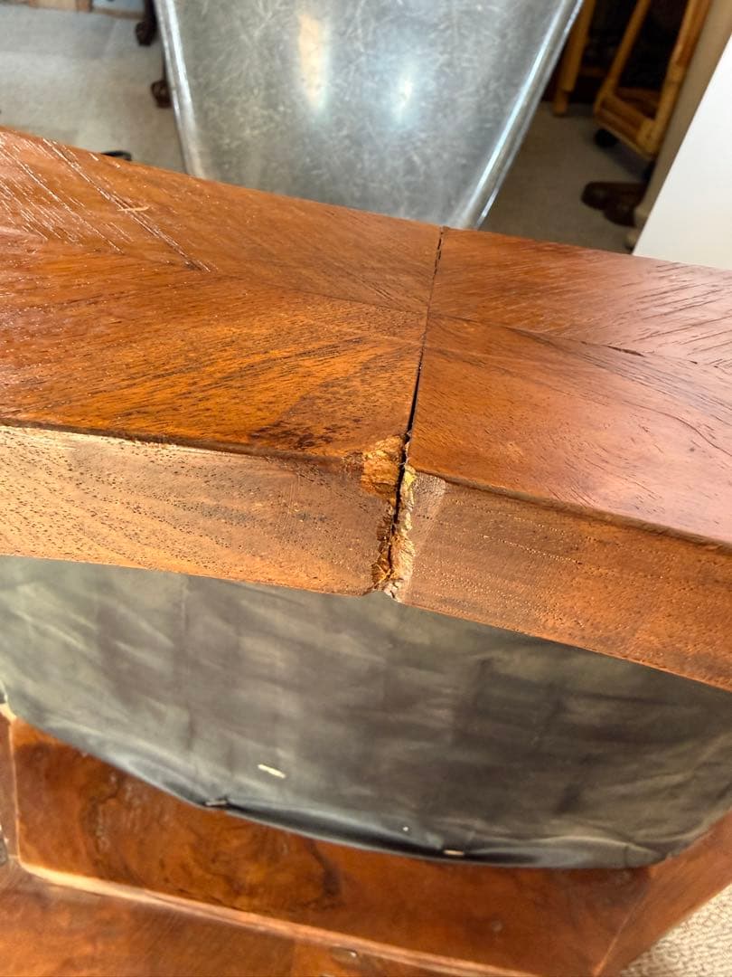 カルティニチェア スツール 本革鋲打ち バリ家具 アンティーク 椅子 当時物