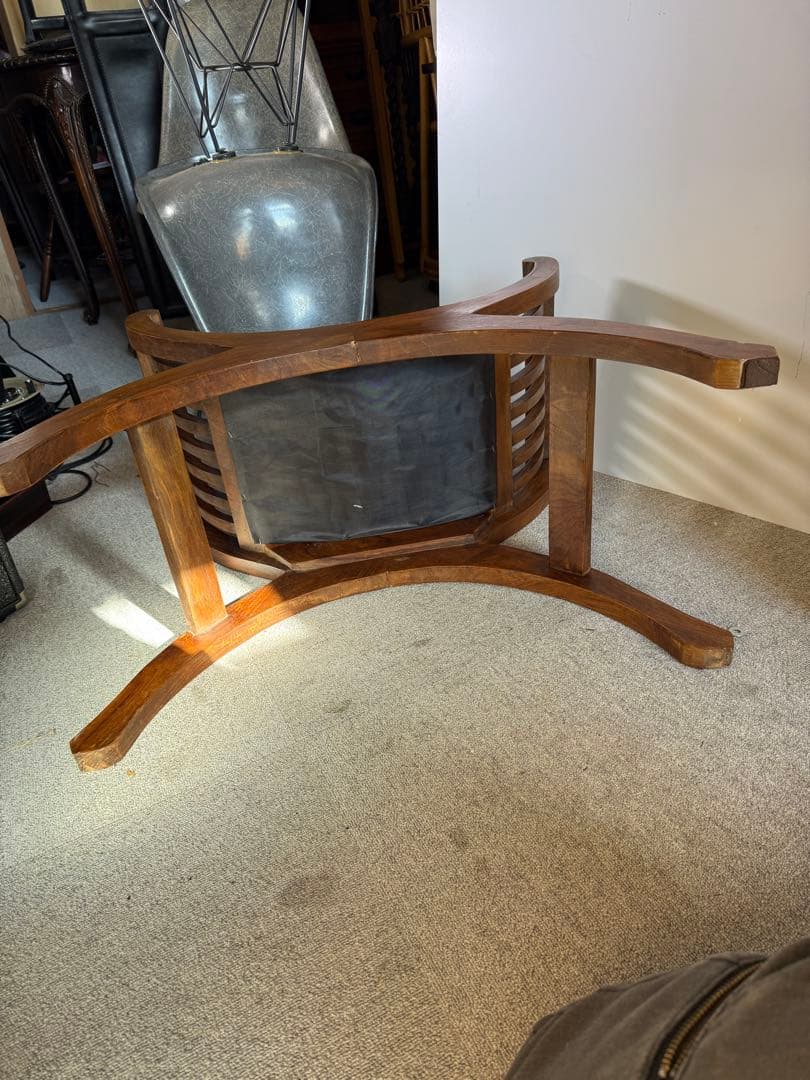 カルティニチェア スツール 本革鋲打ち バリ家具 アンティーク 椅子 当時物