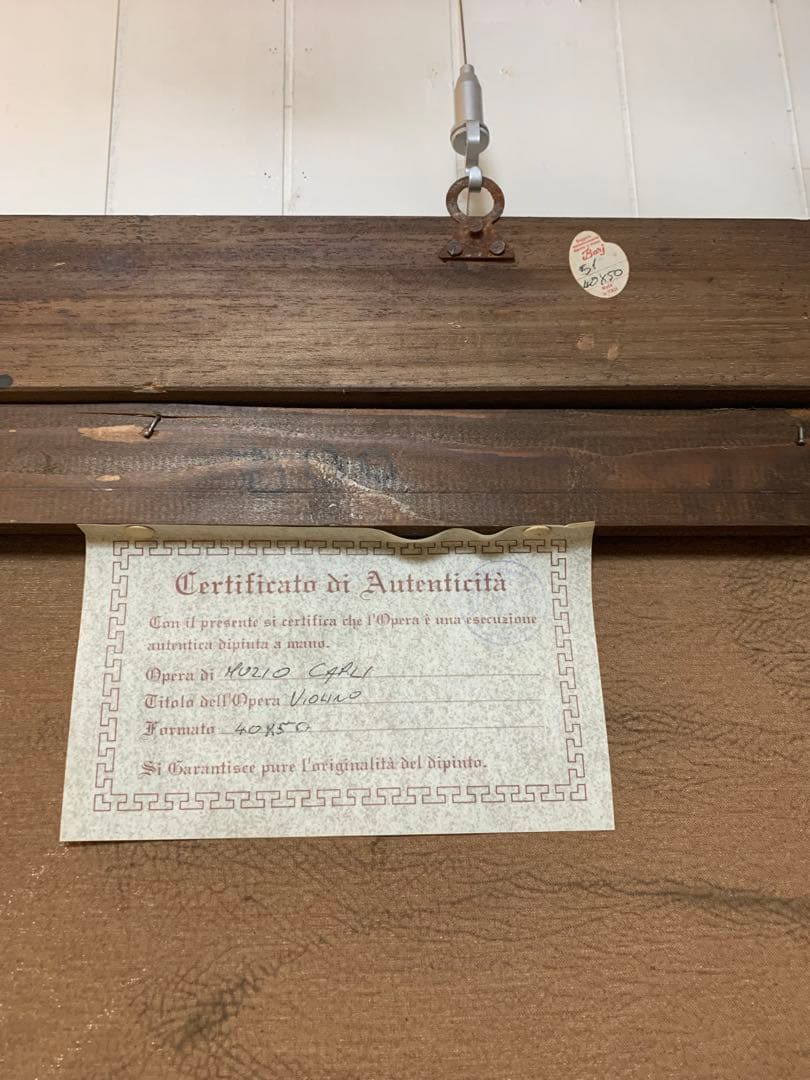 イタリア製油絵　手書きビンテージ・インテリア油絵細密画良く書けてます！